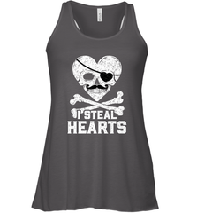 I Steal Hearts Valentine's Day Pirate Skull Art Graphics Women's Racerback Tank Women's Racerback Tank - FordPhuMy