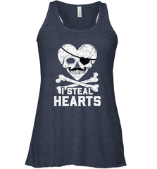 I Steal Hearts Valentine's Day Pirate Skull Art Graphics Women's Racerback Tank Women's Racerback Tank - FordPhuMy