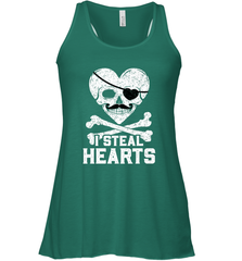 I Steal Hearts Valentine's Day Pirate Skull Art Graphics Women's Racerback Tank Women's Racerback Tank - FordPhuMy