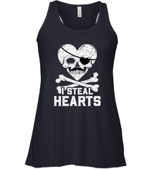 I Steal Hearts Valentine's Day Pirate Skull Art Graphics Women's Racerback Tank Women's Racerback Tank - FordPhuMy