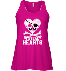 I Steal Hearts Valentine's Day Pirate Skull Art Graphics Women's Racerback Tank Women's Racerback Tank - FordPhuMy