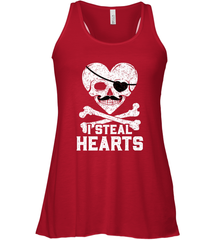 I Steal Hearts Valentine's Day Pirate Skull Art Graphics Women's Racerback Tank Women's Racerback Tank - FordPhuMy