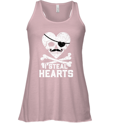 I Steal Hearts Valentine's Day Pirate Skull Art Graphics Women's Racerback Tank Women's Racerback Tank - FordPhuMy
