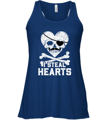 I Steal Hearts Valentine's Day Pirate Skull Art Graphics Women's Racerback Tank Women's Racerback Tank - FordPhuMy