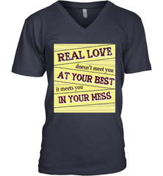 Real love funny quotes for valentine (2) Men's V-Neck