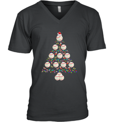 Baseball Balls Christmas Tree lights Xmas Gift Holiday Men's V-Neck