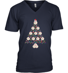 Baseball Balls Christmas Tree lights Xmas Gift Holiday Men's V-Neck