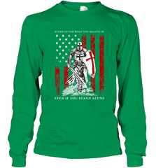 Knight Templar American Flag Long Sleeve T-Shirt Long Sleeve T-Shirt - FordPhuMy