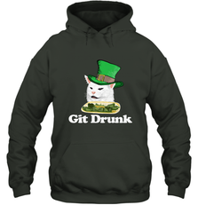 Git Drunk Funny Arguing Cat Meme St Patricks Day Hooded Sweatshirt Hooded Sweatshirt - FordPhuMy