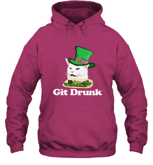 Git Drunk Funny Arguing Cat Meme St Patricks Day Hooded Sweatshirt Hooded Sweatshirt - FordPhuMy