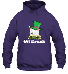 Git Drunk Funny Arguing Cat Meme St Patricks Day Hooded Sweatshirt Hooded Sweatshirt - FordPhuMy