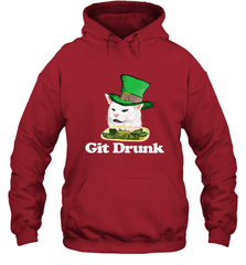Git Drunk Funny Arguing Cat Meme St Patricks Day Hooded Sweatshirt Hooded Sweatshirt - FordPhuMy