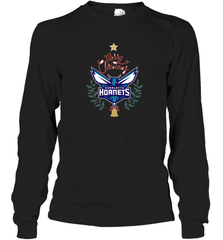 NBA Charlotte Hornets Logo merry Christmas gilf Long Sleeve T-Shirt Long Sleeve T-Shirt - FordPhuMy