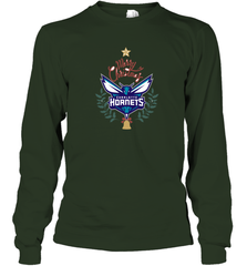NBA Charlotte Hornets Logo merry Christmas gilf Long Sleeve T-Shirt Long Sleeve T-Shirt - FordPhuMy