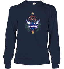 NBA Charlotte Hornets Logo merry Christmas gilf Long Sleeve T-Shirt Long Sleeve T-Shirt - FordPhuMy