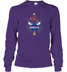NBA Charlotte Hornets Logo merry Christmas gilf Long Sleeve T-Shirt Long Sleeve T-Shirt - FordPhuMy