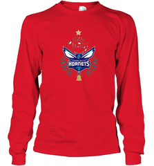 NBA Charlotte Hornets Logo merry Christmas gilf Long Sleeve T-Shirt Long Sleeve T-Shirt - FordPhuMy