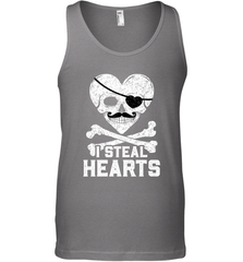 I Steal Hearts Valentine's Day Pirate Skull Art Graphics Men's Tank Top Men's Tank Top - FordPhuMy