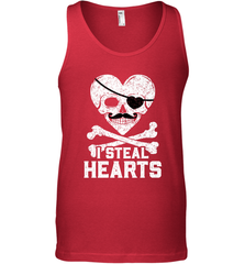 I Steal Hearts Valentine's Day Pirate Skull Art Graphics Men's Tank Top Men's Tank Top - FordPhuMy