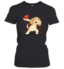 Dog Dabbing Heart For Valentine's Day Art Graphics Gift Women's T-Shirt Women's T-Shirt - FordPhuMy