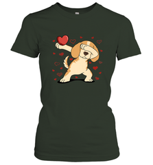 Dog Dabbing Heart For Valentine's Day Art Graphics Gift Women's T-Shirt Women's T-Shirt - FordPhuMy