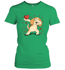 Dog Dabbing Heart For Valentine's Day Art Graphics Gift Women's T-Shirt Women's T-Shirt - FordPhuMy