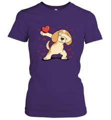 Dog Dabbing Heart For Valentine's Day Art Graphics Gift Women's T-Shirt Women's T-Shirt - FordPhuMy