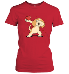 Dog Dabbing Heart For Valentine's Day Art Graphics Gift Women's T-Shirt Women's T-Shirt - FordPhuMy