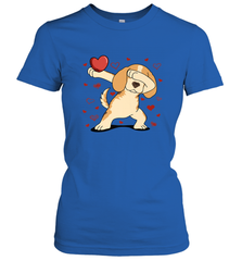Dog Dabbing Heart For Valentine's Day Art Graphics Gift Women's T-Shirt Women's T-Shirt - FordPhuMy