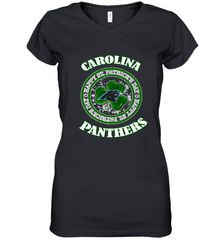 NFL Carolina Panthers Logo Happy St Patrick's Day Women's V-Neck T-Shirt Women's V-Neck T-Shirt - FordPhuMy