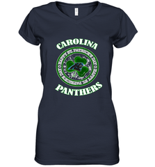 NFL Carolina Panthers Logo Happy St Patrick's Day Women's V-Neck T-Shirt Women's V-Neck T-Shirt - FordPhuMy