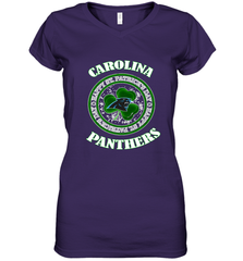 NFL Carolina Panthers Logo Happy St Patrick's Day Women's V-Neck T-Shirt Women's V-Neck T-Shirt - FordPhuMy