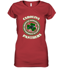 NFL Carolina Panthers Logo Happy St Patrick's Day Women's V-Neck T-Shirt Women's V-Neck T-Shirt - FordPhuMy