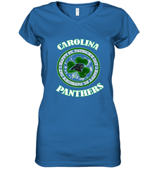 NFL Carolina Panthers Logo Happy St Patrick's Day Women's V-Neck T-Shirt Women's V-Neck T-Shirt - FordPhuMy