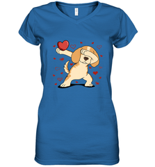 Dog Dabbing Heart For Valentine's Day Art Graphics Gift Women's V-Neck T-Shirt Women's V-Neck T-Shirt - FordPhuMy