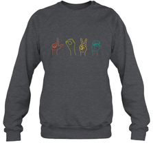 Love ASL Sign language Alphabet Valentines Day Gift idea Crewneck Sweatshirt Crewneck Sweatshirt - FordPhuMy