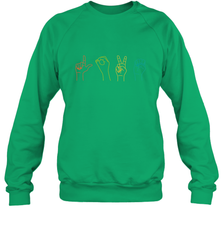Love ASL Sign language Alphabet Valentines Day Gift idea Crewneck Sweatshirt Crewneck Sweatshirt - FordPhuMy