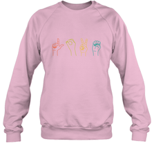 Love ASL Sign language Alphabet Valentines Day Gift idea Crewneck Sweatshirt Crewneck Sweatshirt - FordPhuMy