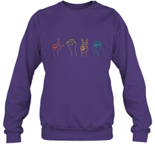 Love ASL Sign language Alphabet Valentines Day Gift idea Crewneck Sweatshirt Crewneck Sweatshirt - FordPhuMy