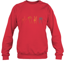 Love ASL Sign language Alphabet Valentines Day Gift idea Crewneck Sweatshirt Crewneck Sweatshirt - FordPhuMy