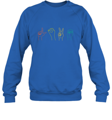 Love ASL Sign language Alphabet Valentines Day Gift idea Crewneck Sweatshirt Crewneck Sweatshirt - FordPhuMy