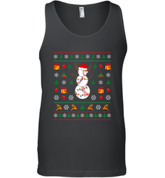 Christmas Baseball Snowman Reindeer In A Santa Hat Pajama Men's Tank Top