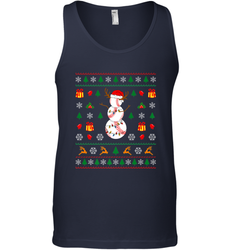 Christmas Baseball Snowman Reindeer In A Santa Hat Pajama Men's Tank Top