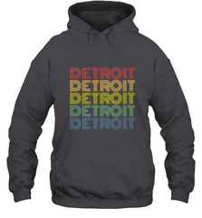 Vintage 1980s Style Detroit Michigan Hooded Sweatshirt Hooded Sweatshirt - FordPhuMy
