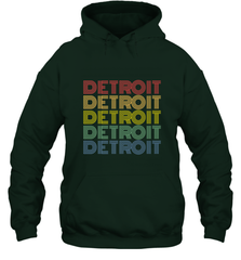 Vintage 1980s Style Detroit Michigan Hooded Sweatshirt Hooded Sweatshirt - FordPhuMy