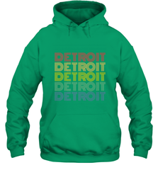 Vintage 1980s Style Detroit Michigan Hooded Sweatshirt Hooded Sweatshirt - FordPhuMy