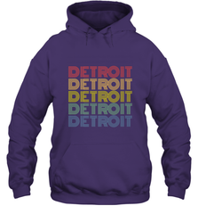 Vintage 1980s Style Detroit Michigan Hooded Sweatshirt Hooded Sweatshirt - FordPhuMy