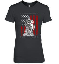 Knight Templar American Flag Women's Premium T-Shirt