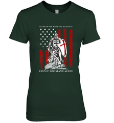 Knight Templar American Flag Women's Premium T-Shirt Women's Premium T-Shirt - FordPhuMy