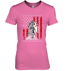 Knight Templar American Flag Women's Premium T-Shirt Women's Premium T-Shirt - FordPhuMy